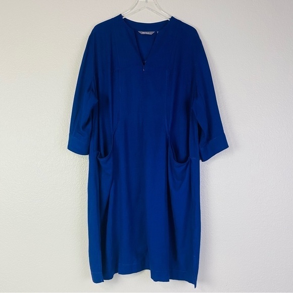 Ulla Popken Idigo Linen Blend Dress Size 20/22 - Picture 2 of 12
